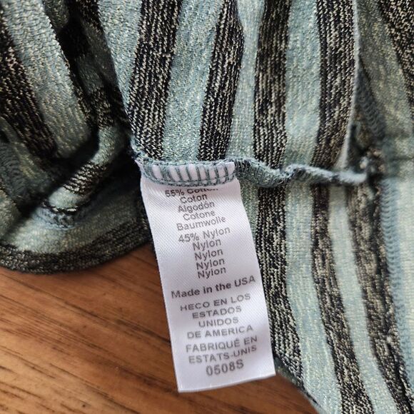 Michael Stars Paloma Striped Shine Tank in Chive | Size OS - Picture 6 of 7